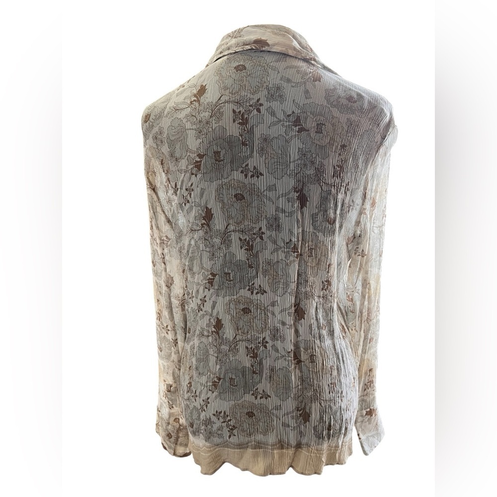 Liz Claiborne 100% Silk Crinkle Blouse - Picture 3 of 5